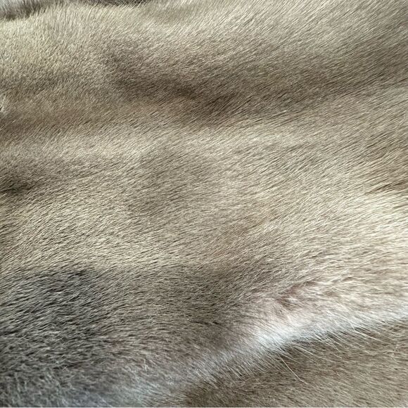 Massini * Pastel Brown Full Length Belted Vertical Mink Mob Wife Coat - Picture 8 of 16